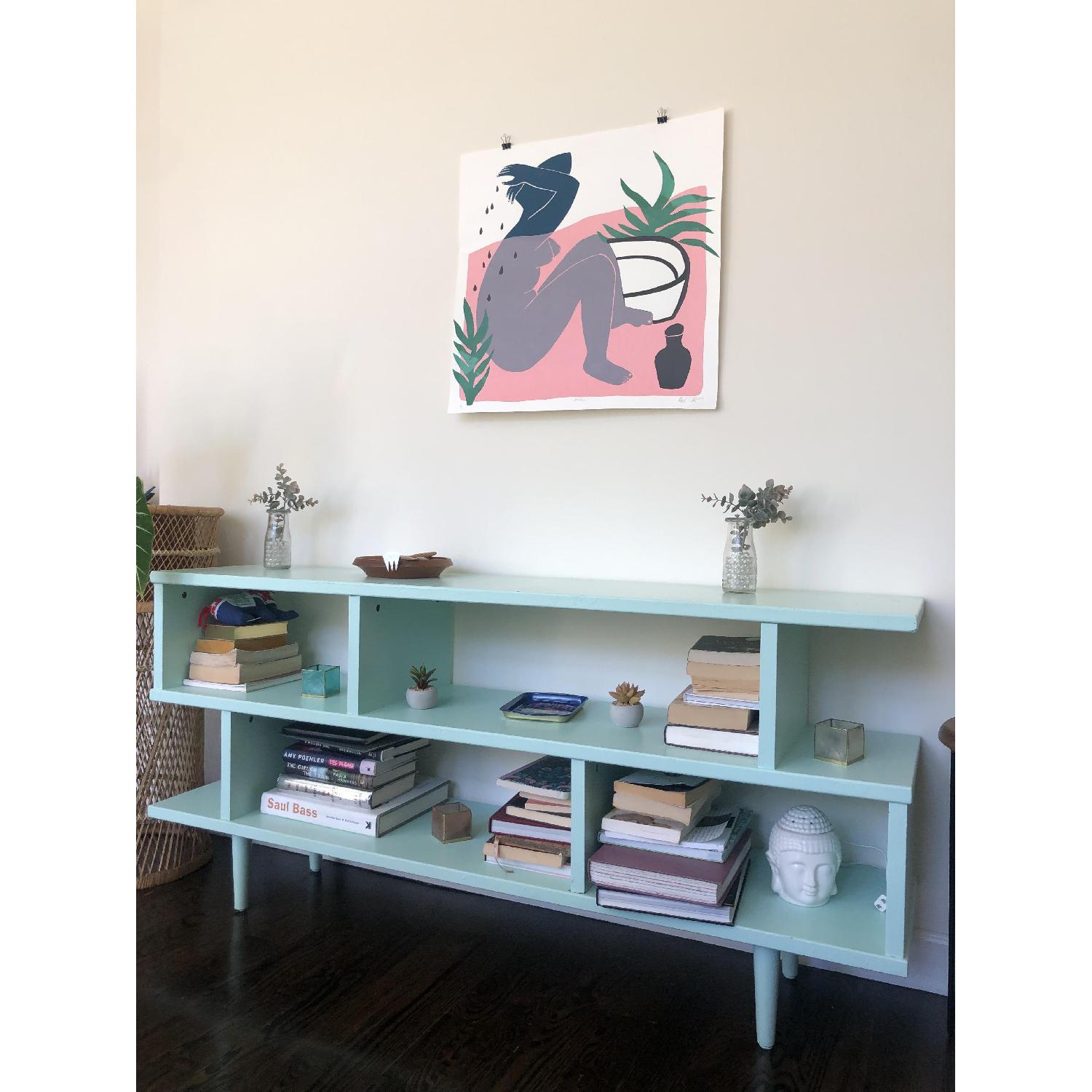 World Market Mint Green Geometric Bookshelf - image-1