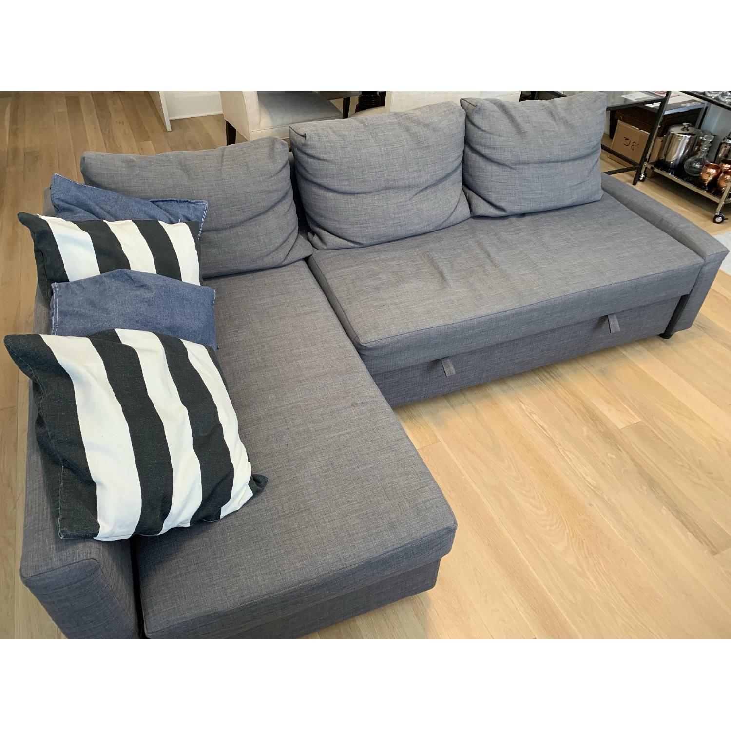 Ikea Friheten Sleeper Sectional Sofa W Storage In Dark Gray Aptdeco