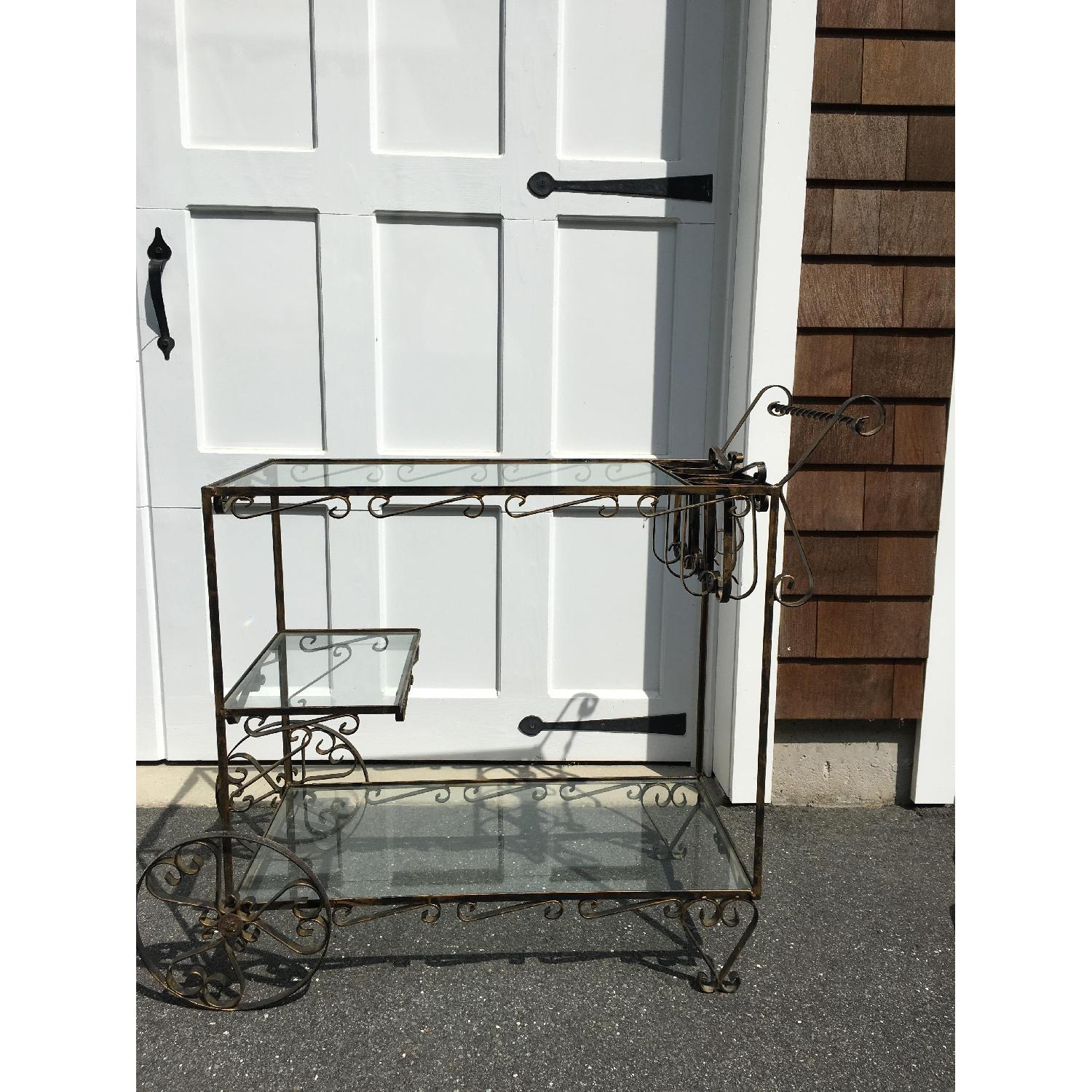Antique Brass Bar Cart - image-2