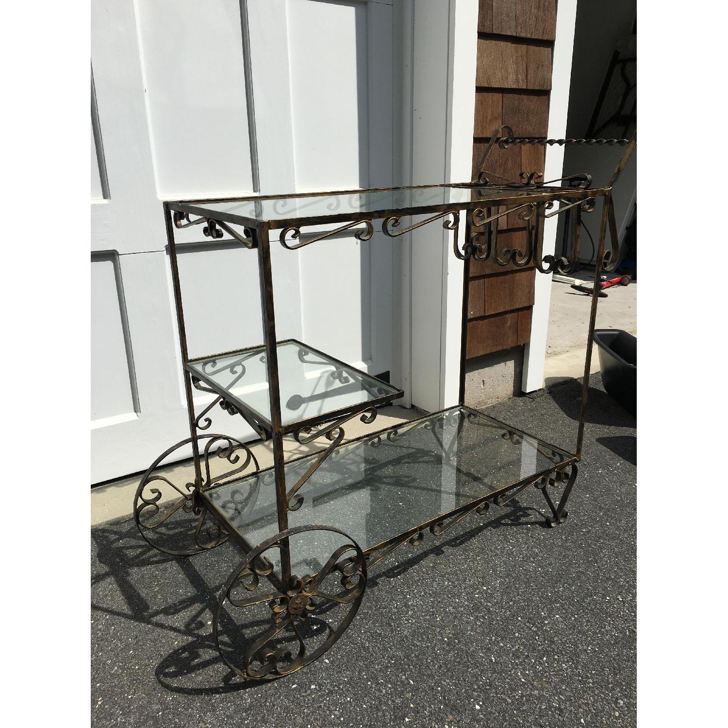Antique Brass Bar Cart - image-7