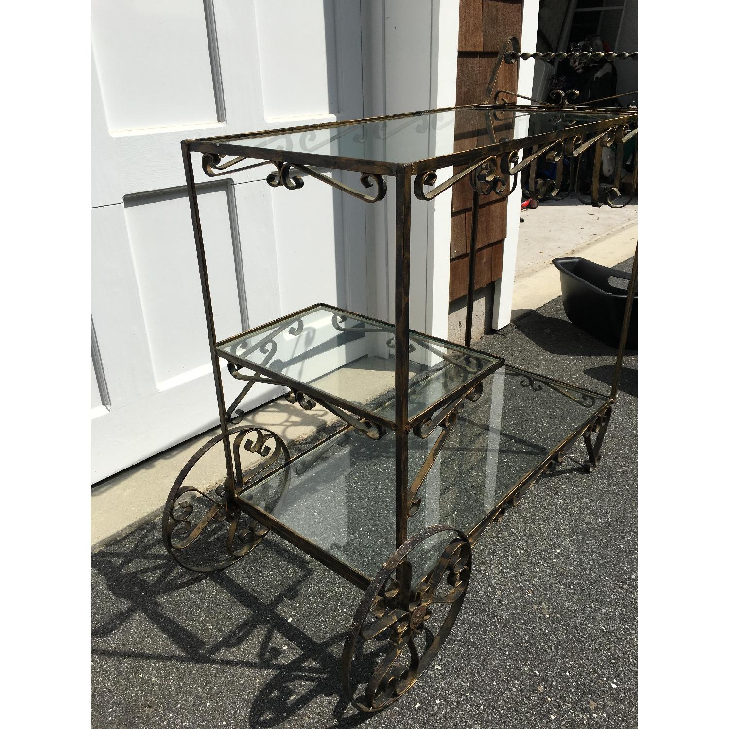 Antique Brass Bar Cart - image-8