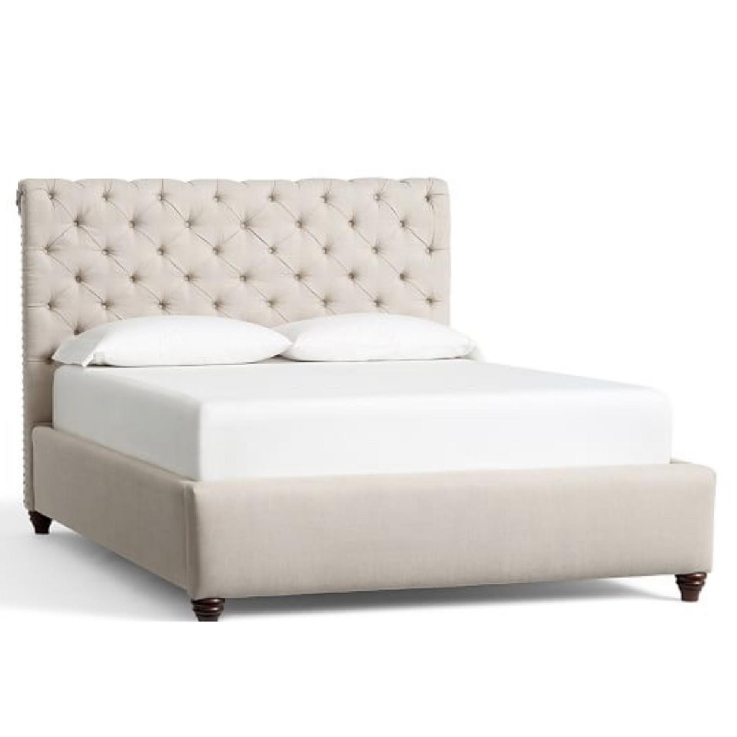 Pottery Barn Chesterfield Upholstered Queen Bed - image-1