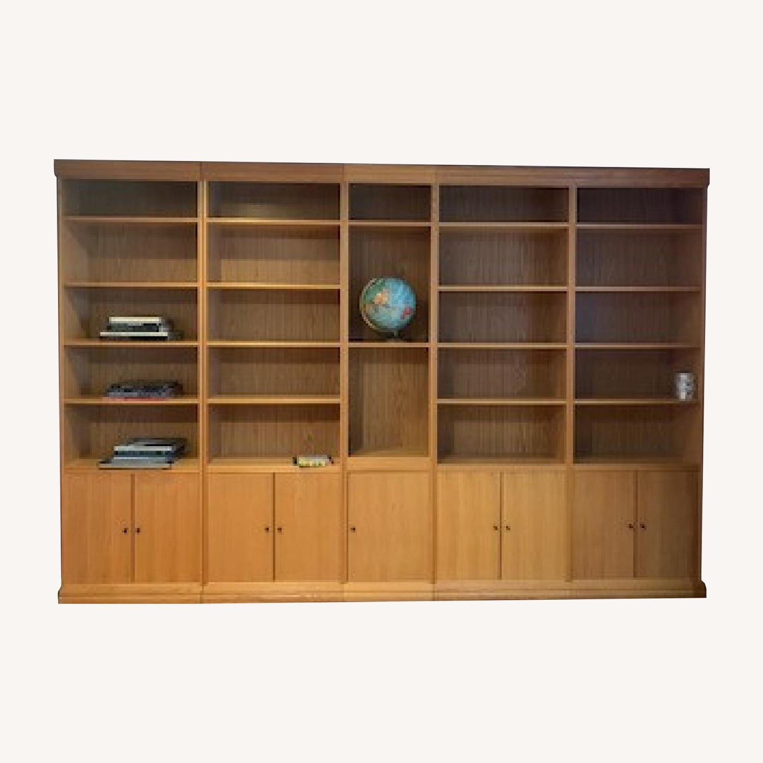 Workbench Solid Oak Bookshelves AptDeco