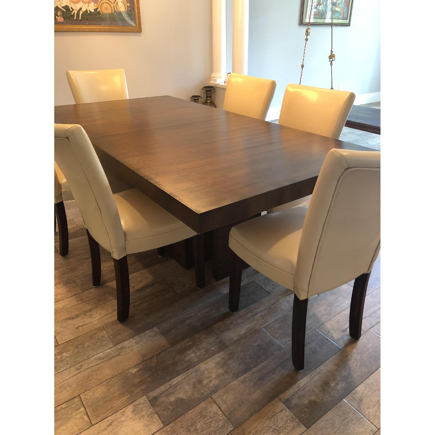 Maurice Villency Expandable Dining Table w/ 6 Chairs - image-1