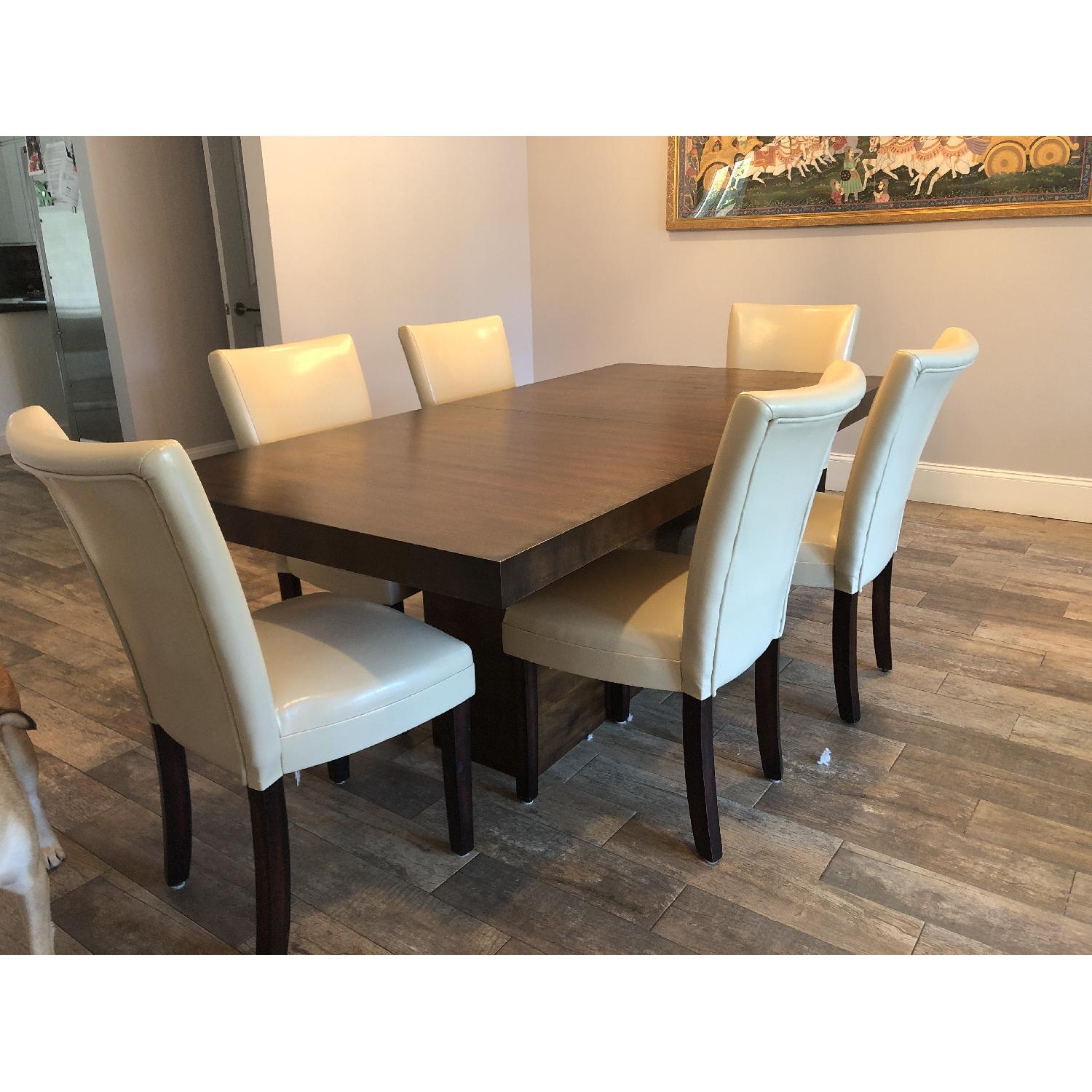 Maurice Villency Expandable Dining Table w/ 6 Chairs - image-2
