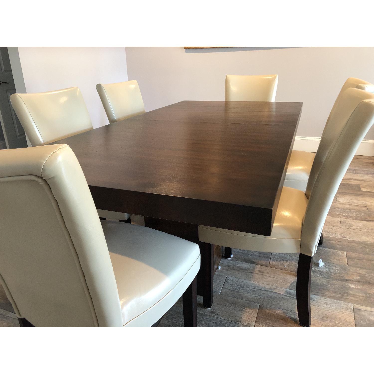 Maurice Villency Expandable Dining Table w/ 6 Chairs - image-3