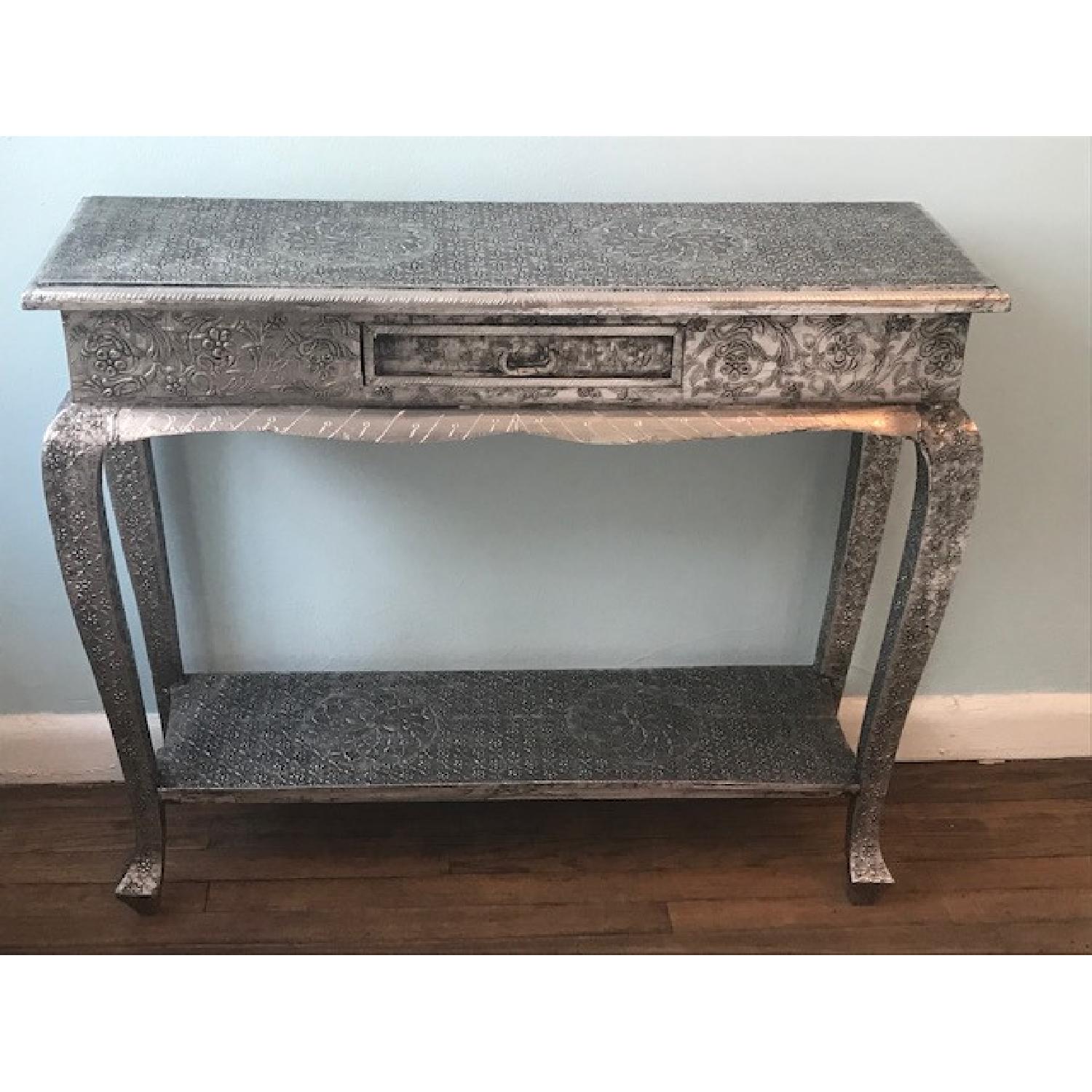 Hammered Metal Side Table - image-1