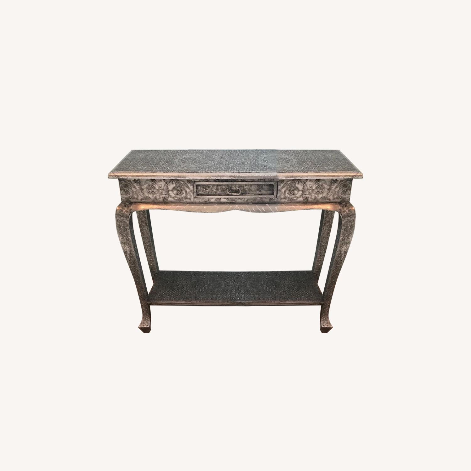 Hammered Metal Side Table - image-0