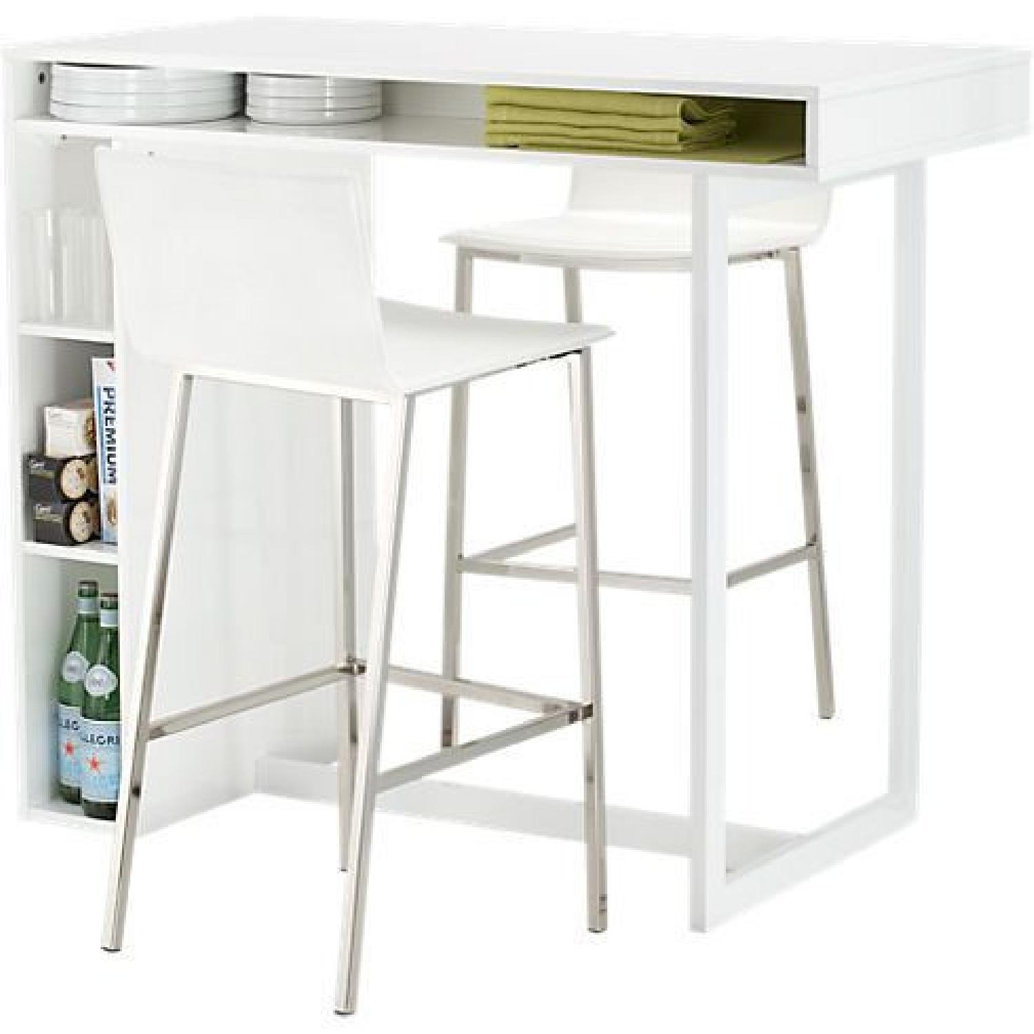 CB2 Phoenix White Counter Stools - AptDeco