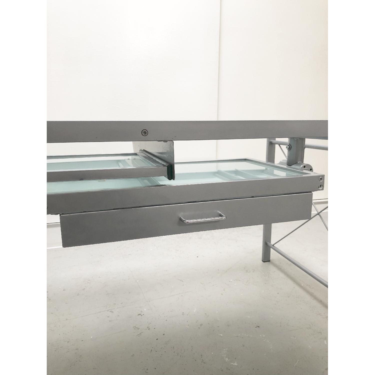 CB2 Glass Top Metal Modular Desk - image-5