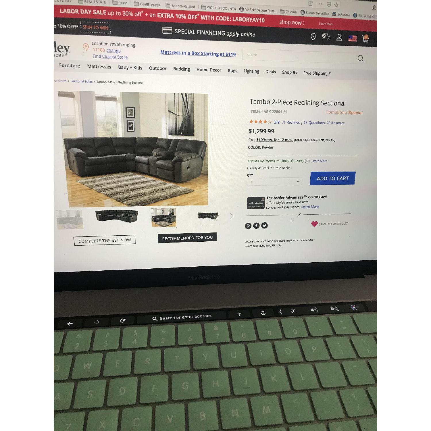 Ashley 2-Piece Reclining Sectional Sofa - image-10