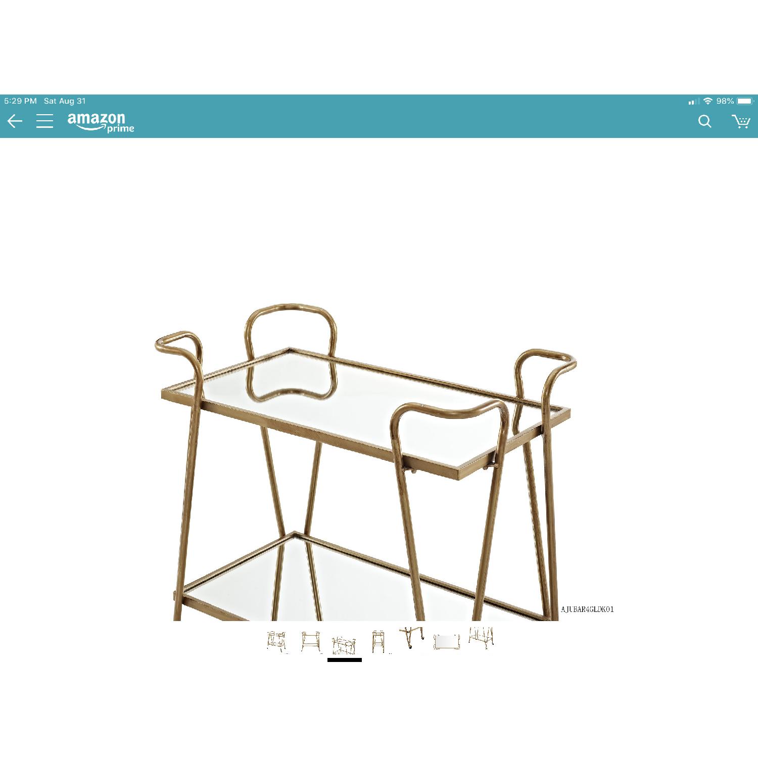 Gold Mid-Century Style Bar Cart - image-4