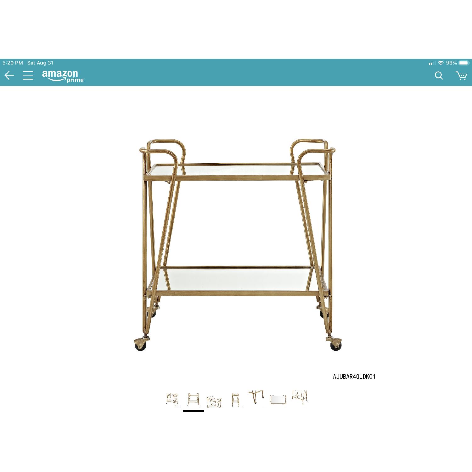 Gold Mid-Century Style Bar Cart - image-5
