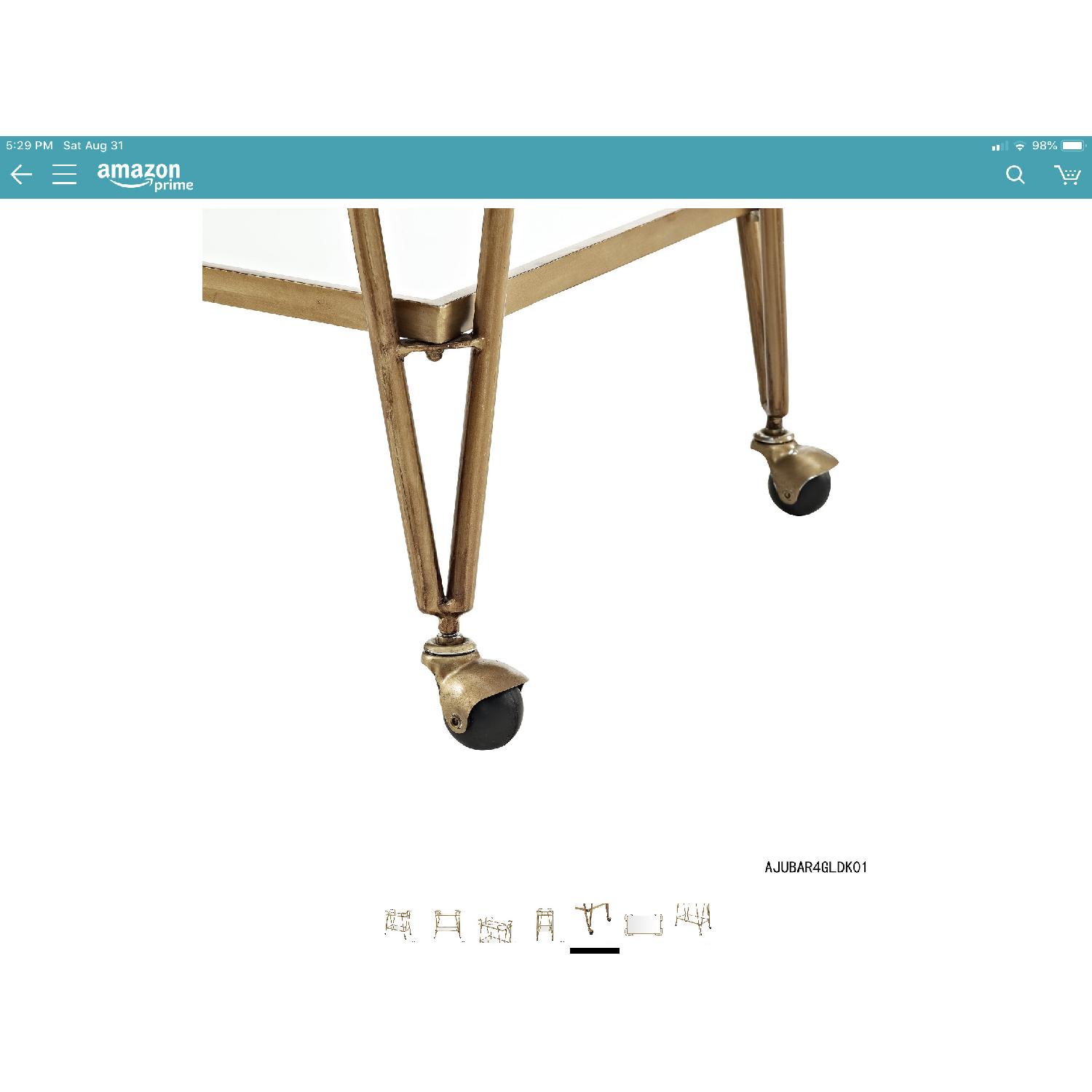 Gold Mid-Century Style Bar Cart - image-3