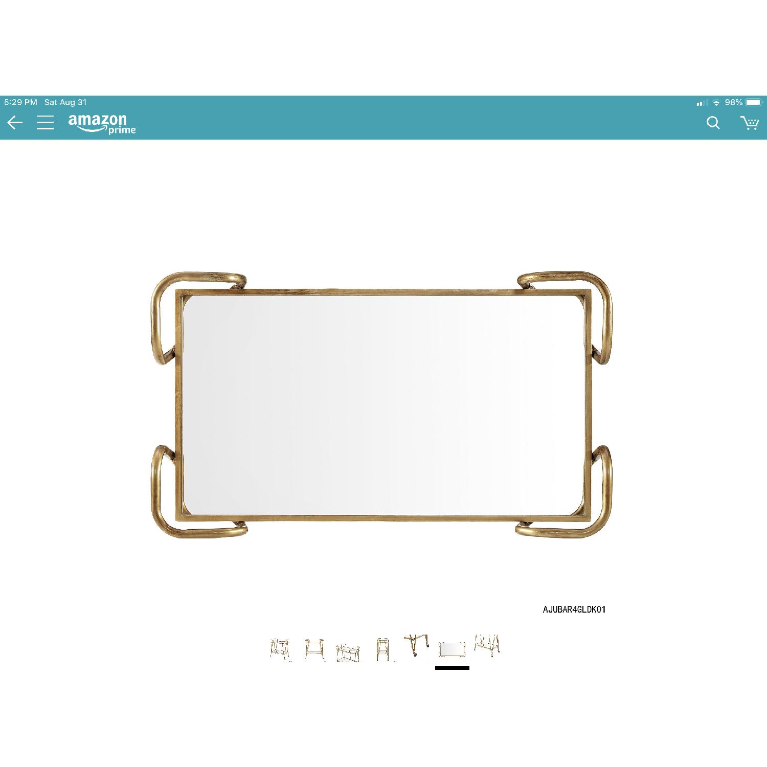 Gold Mid-Century Style Bar Cart - image-2