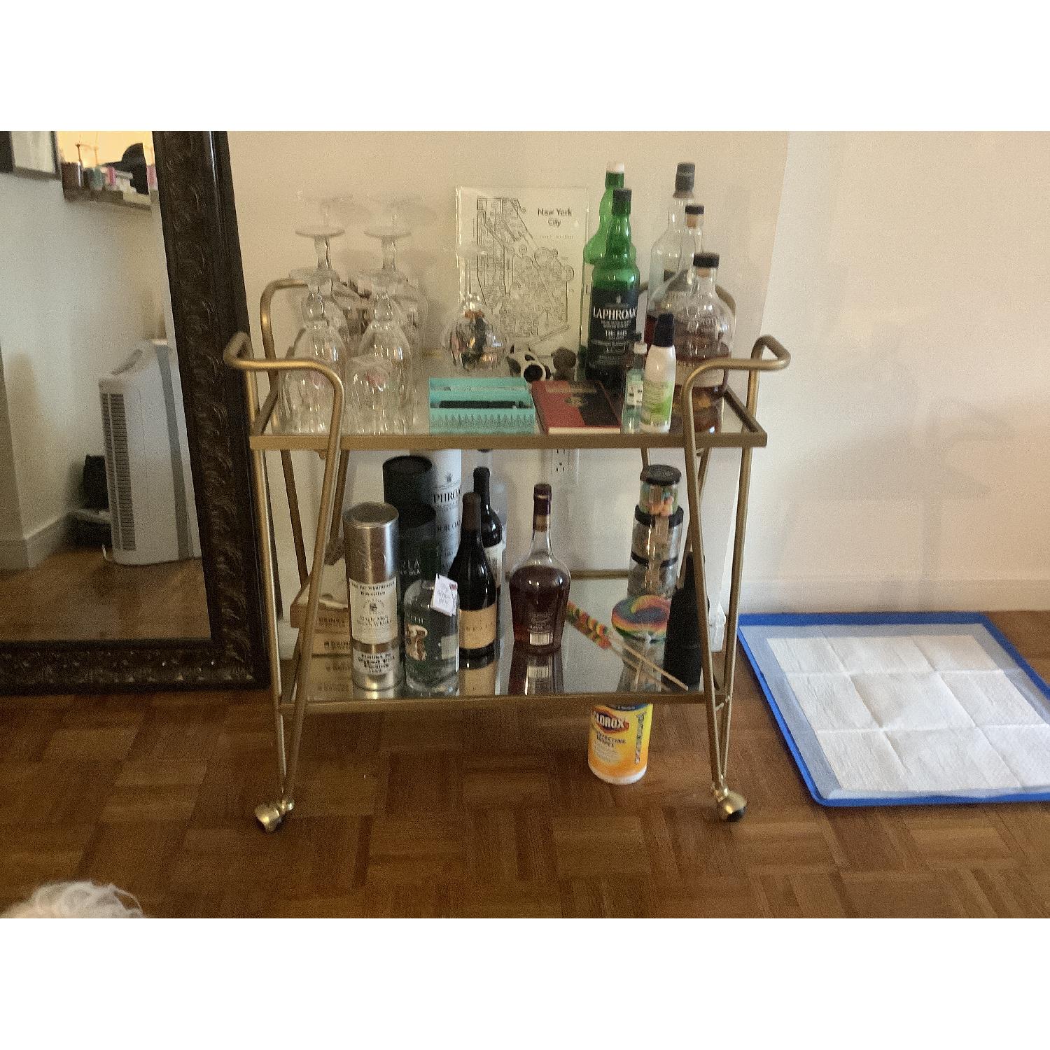 Gold Mid-Century Style Bar Cart - image-6