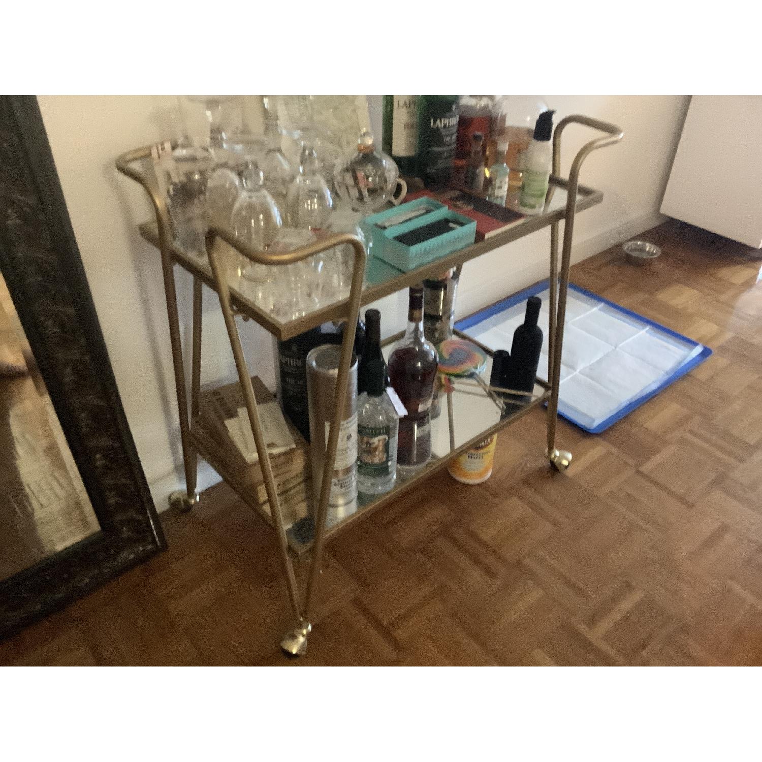 Gold Mid-Century Style Bar Cart - image-7
