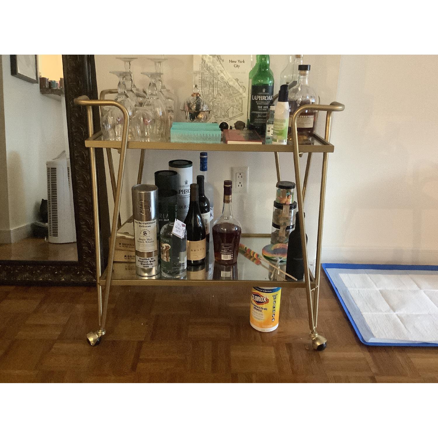 Gold Mid-Century Style Bar Cart - image-8