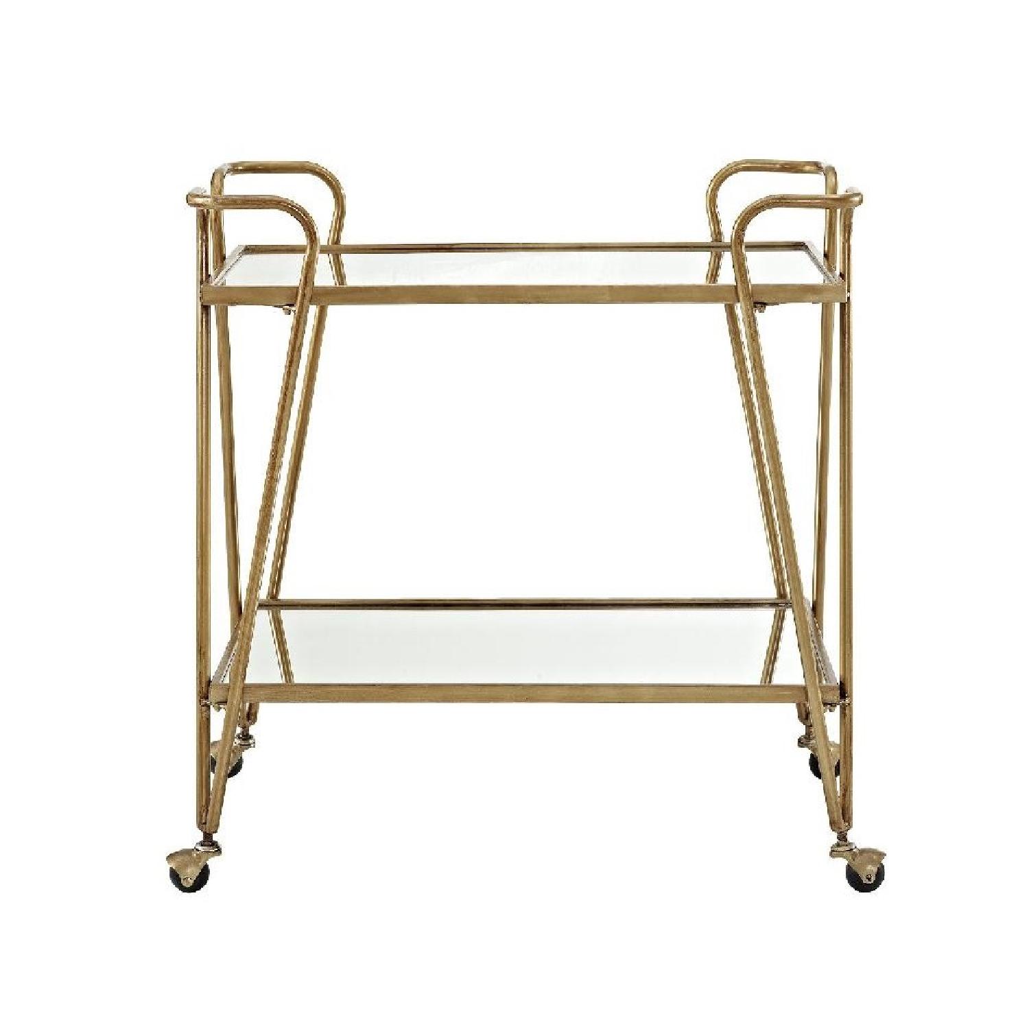 Gold Mid-Century Style Bar Cart - image-0