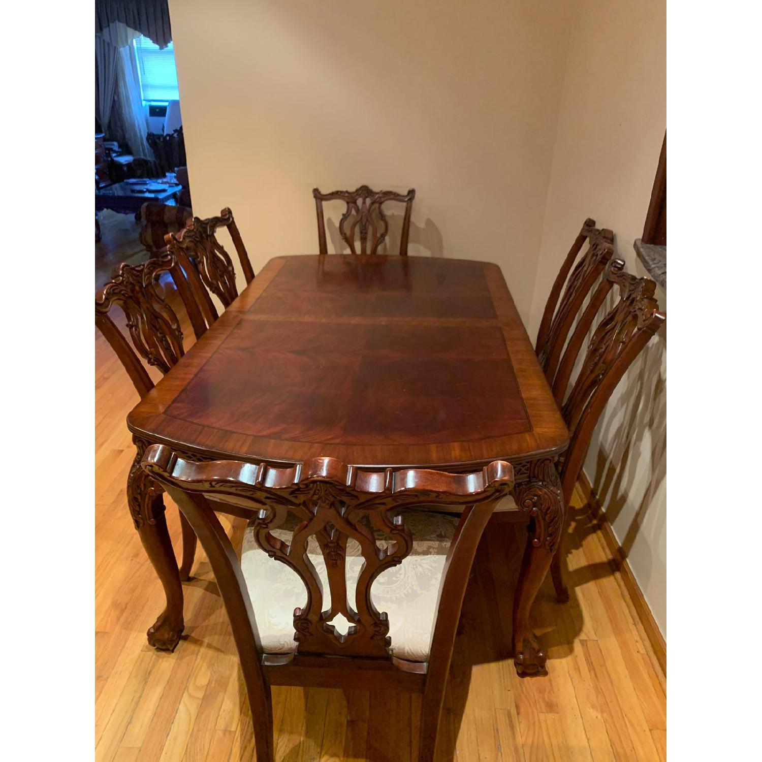 Traditional Wood Dining Table w/ 8 Chairs - AptDeco