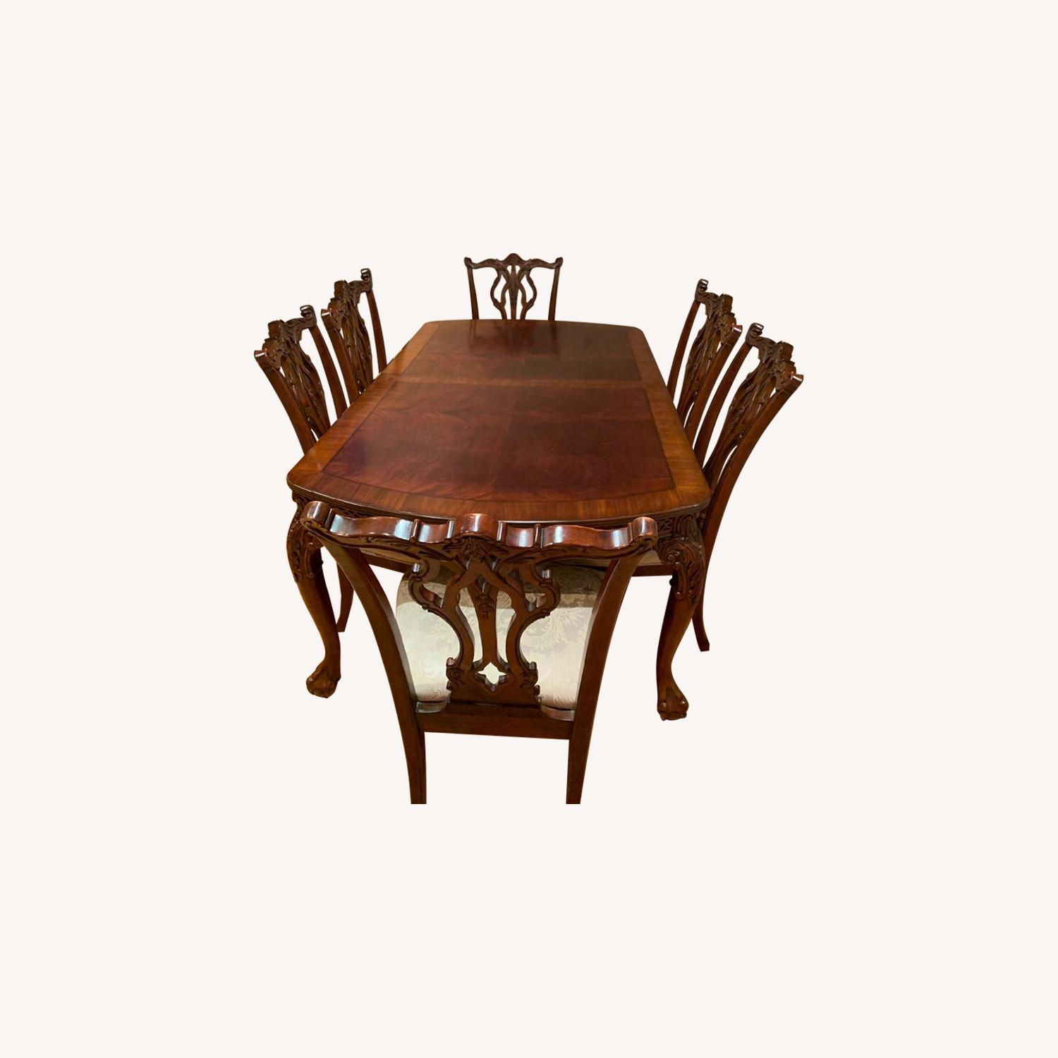 Traditional Wood Dining Table w/ 8 Chairs - AptDeco