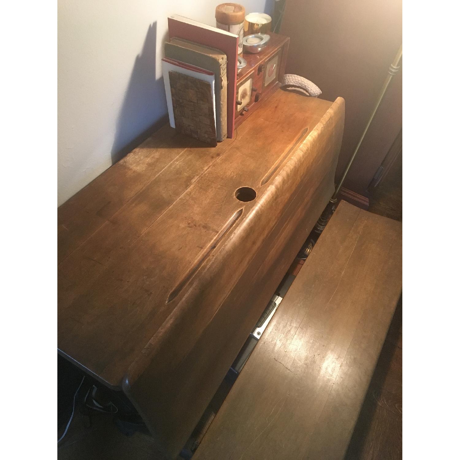 Sears Roebuck Antique Double Seat School Desk - image-3
