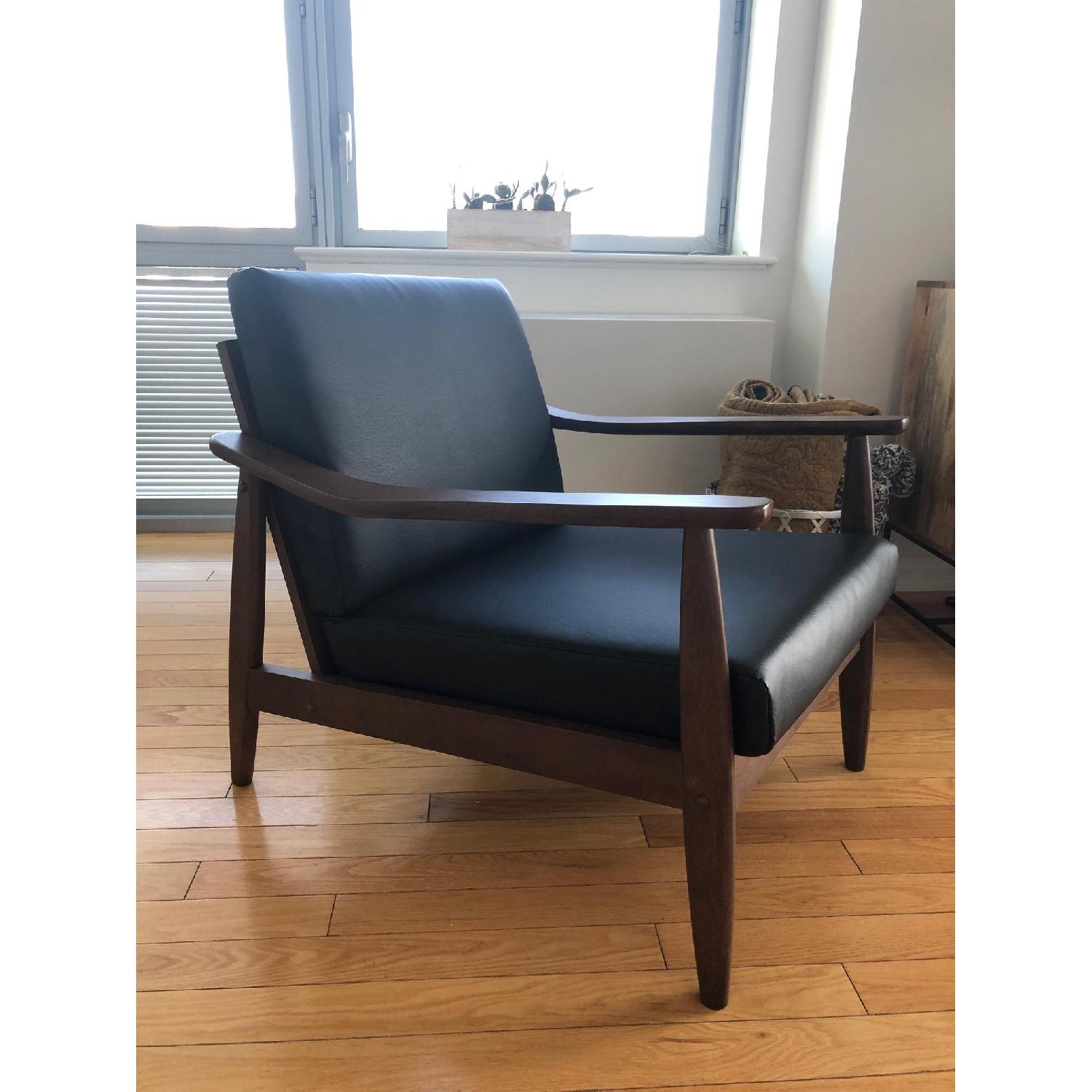 Baxton Studio Bianca Mid Century Modern Faux Leather Chair - image-2