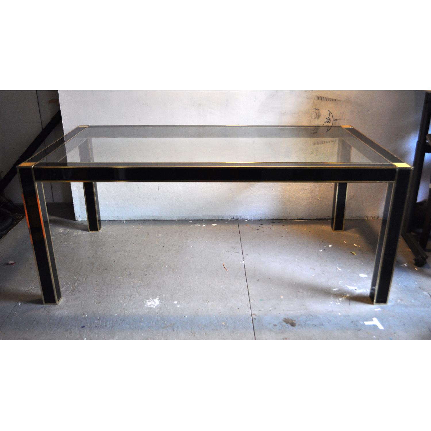 Vintage 1920's Art Deco Glass Dining Table - image-2