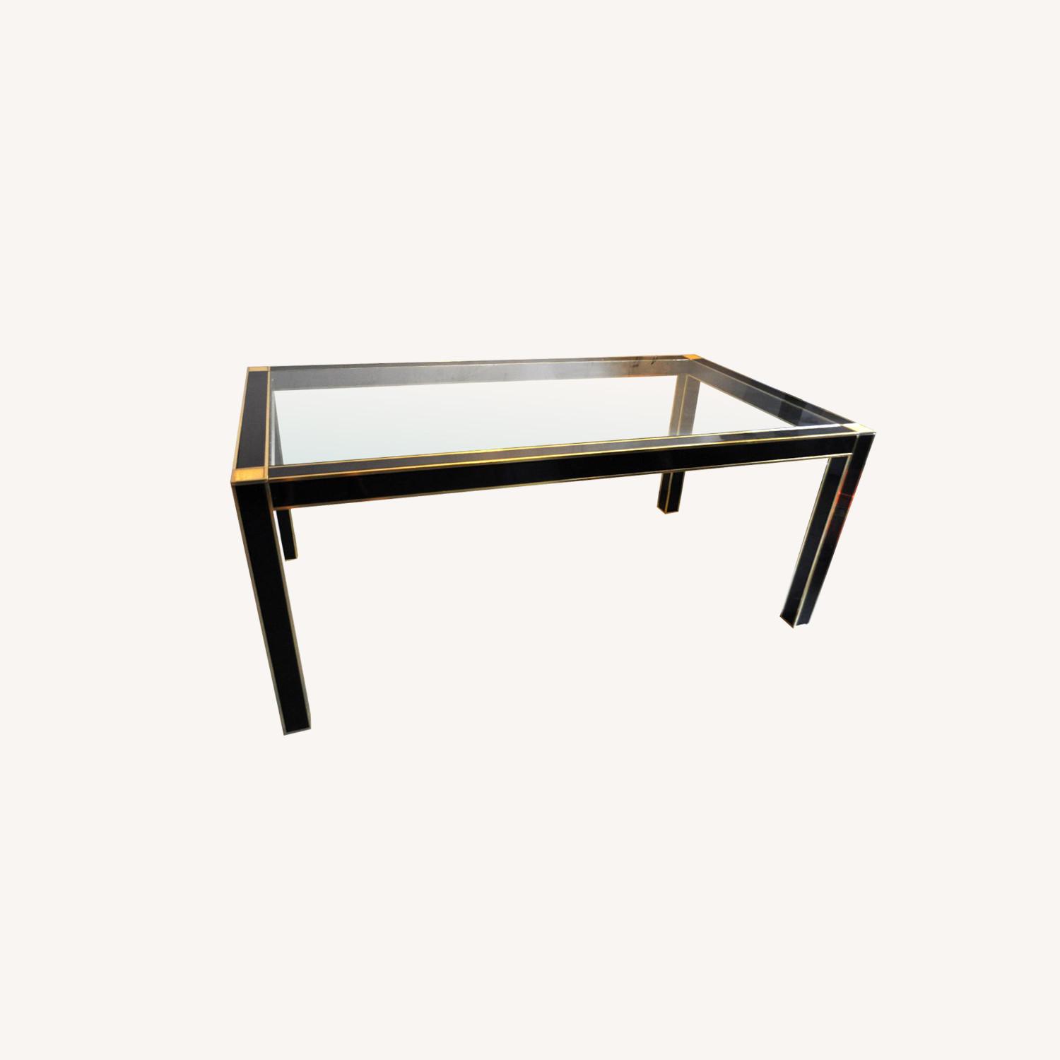 Vintage 1920's Art Deco Glass Dining Table - image-0