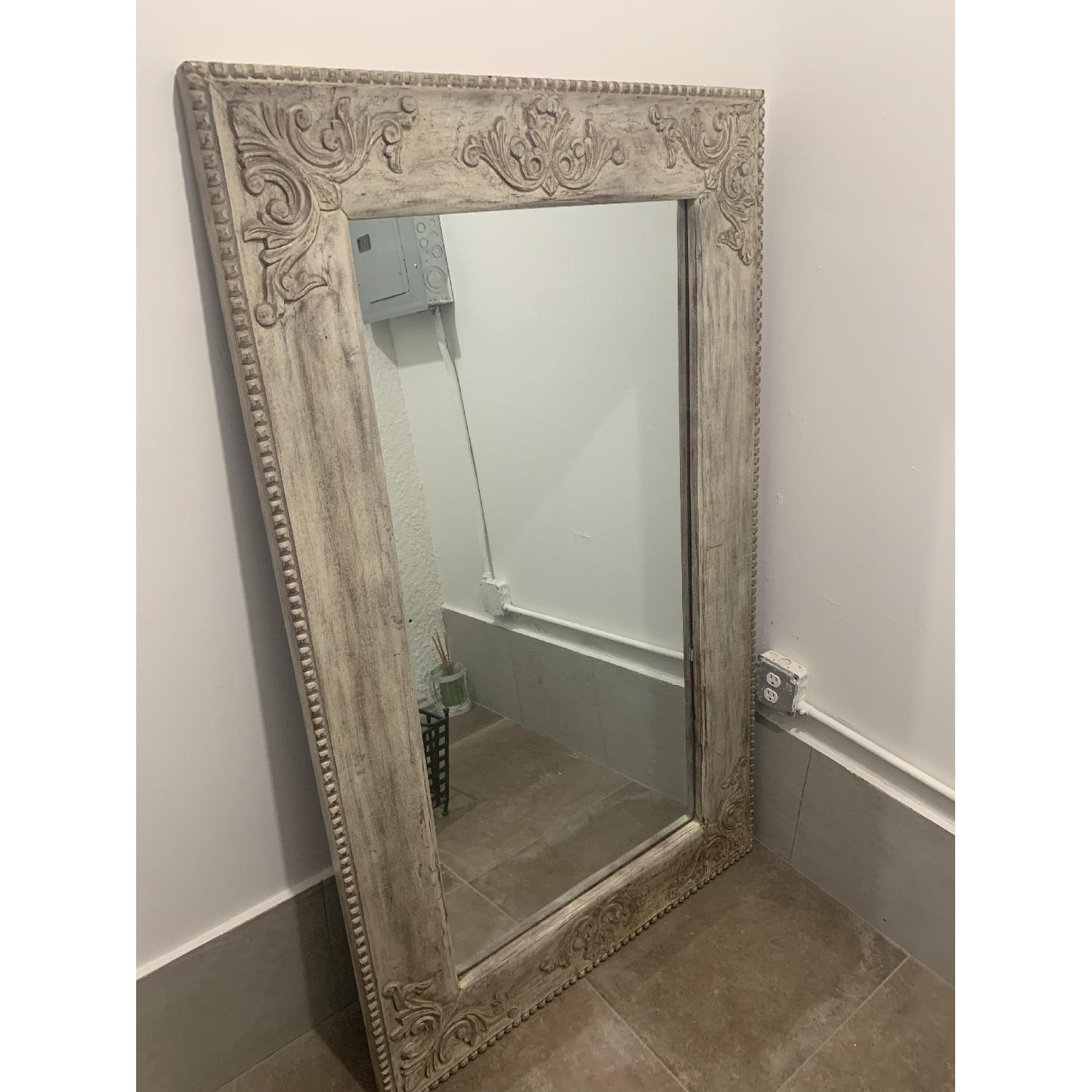 Full Length Solid Wood Standing Carved Mirror - image-1