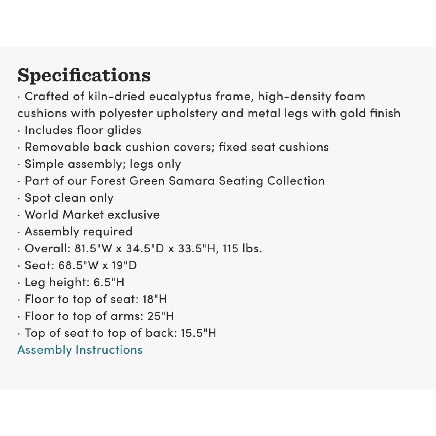 World Market Green Velvet Sofa - image-4