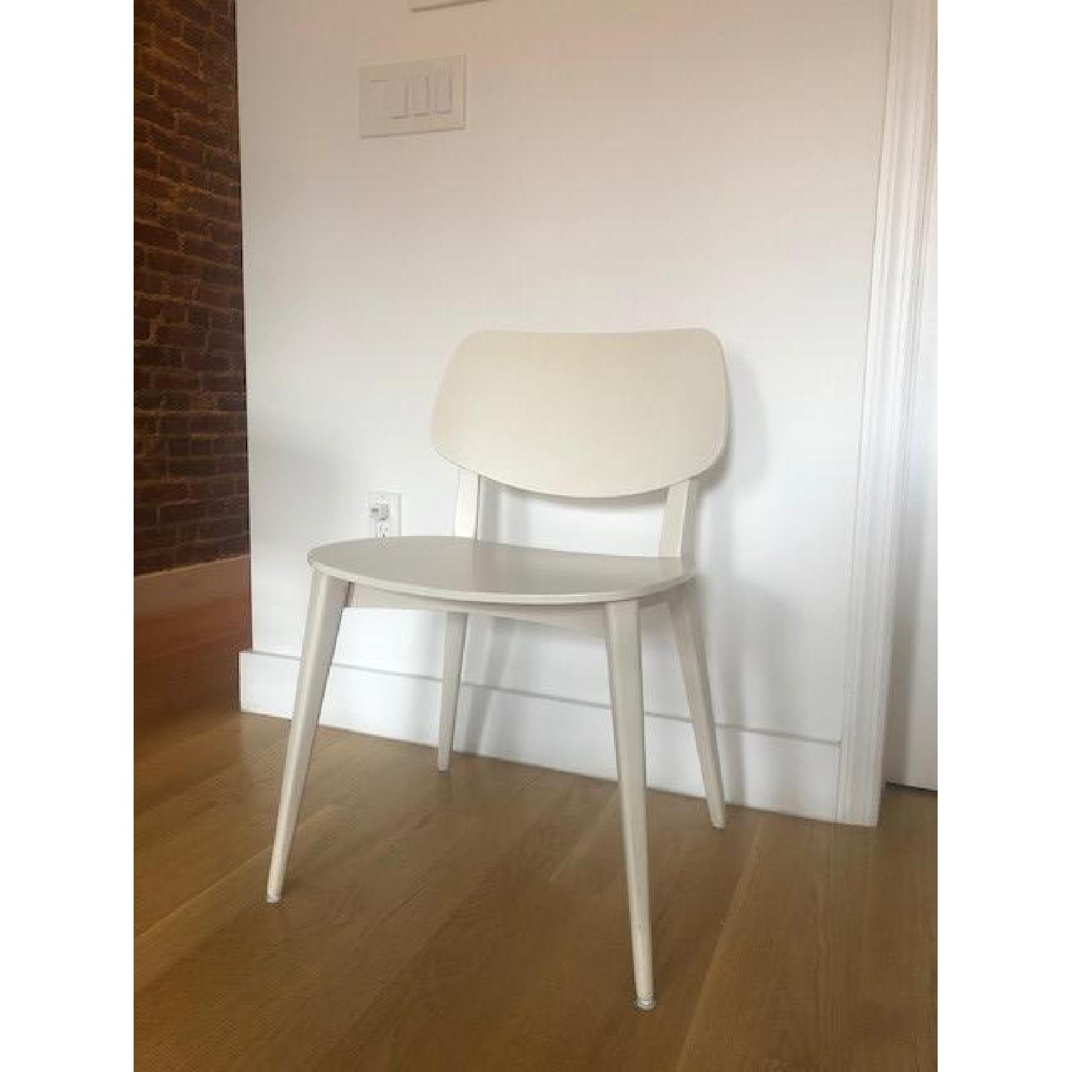 Crate & Barrel Modern White Italian Wooden Dining Chairs - image-5