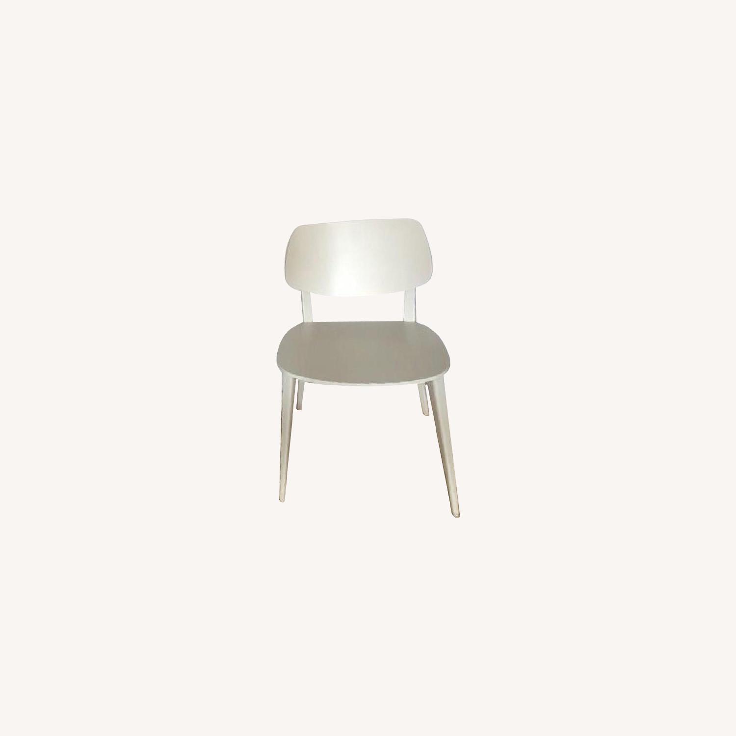 Crate & Barrel Modern White Italian Wooden Dining Chairs - image-0