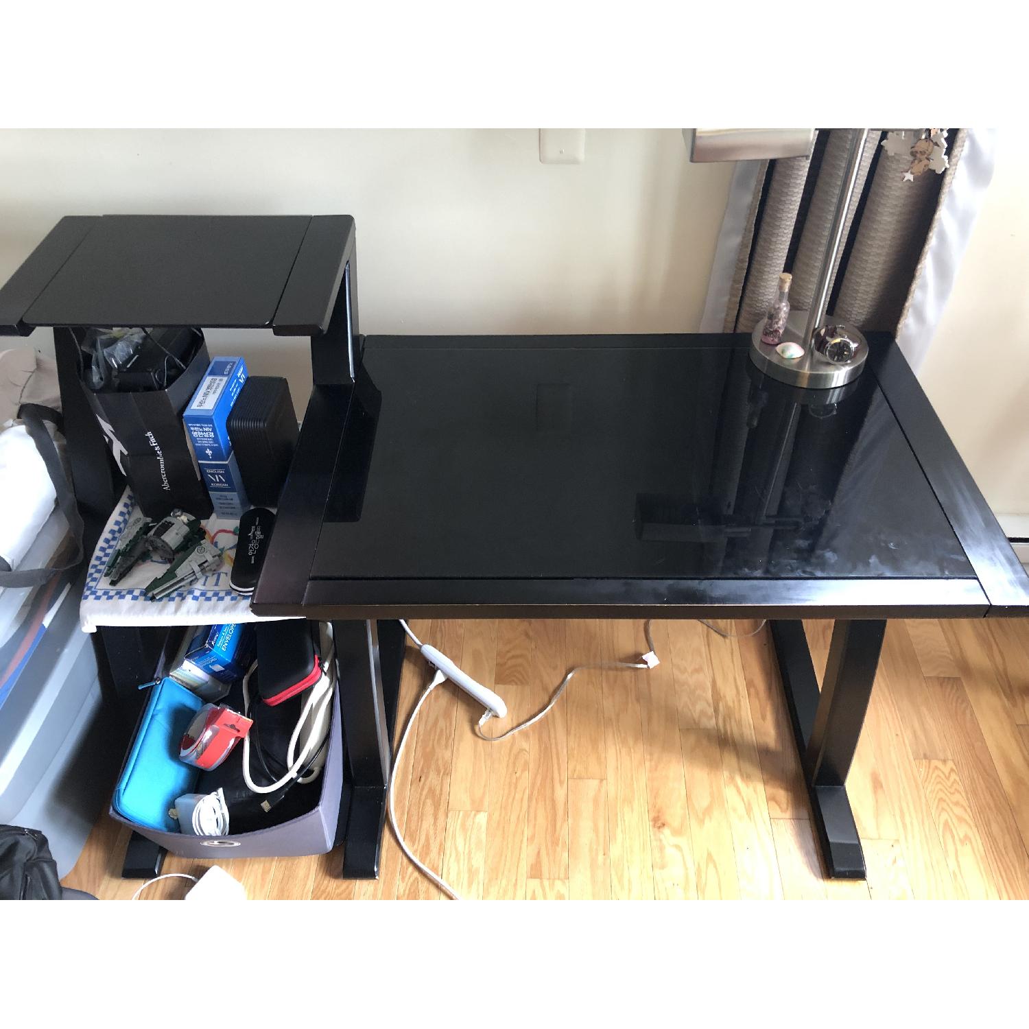 Black Glass Computer Desk - image-1