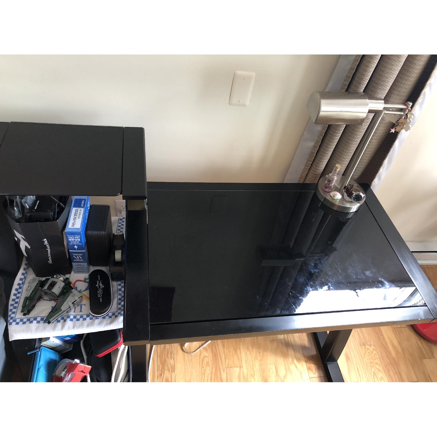Black Glass Computer Desk - image-4