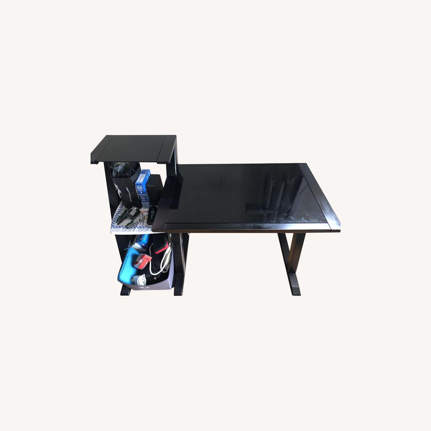 Black Glass Computer Desk - image-0