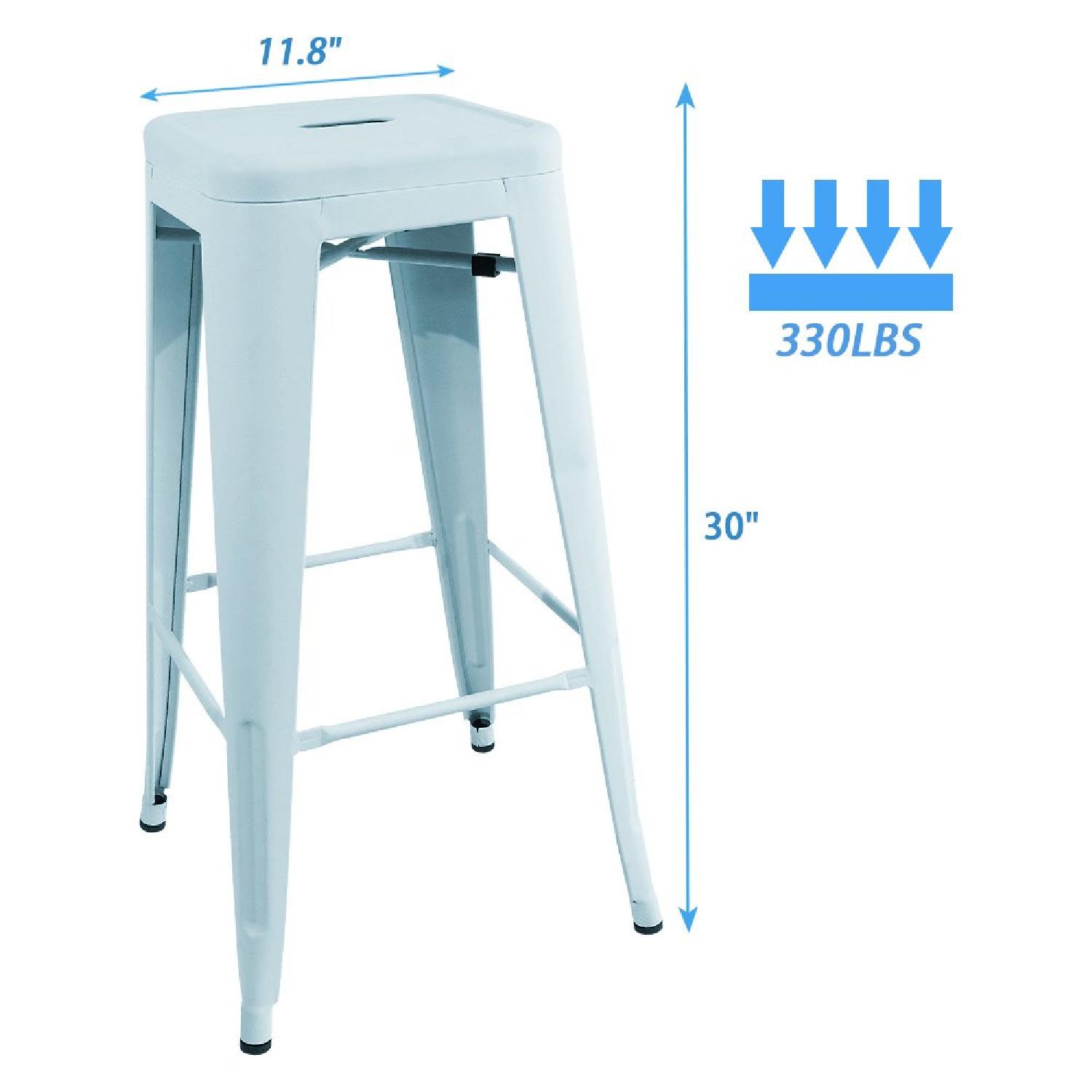Devoko Baby Blue Metal Bar Stools - image-2
