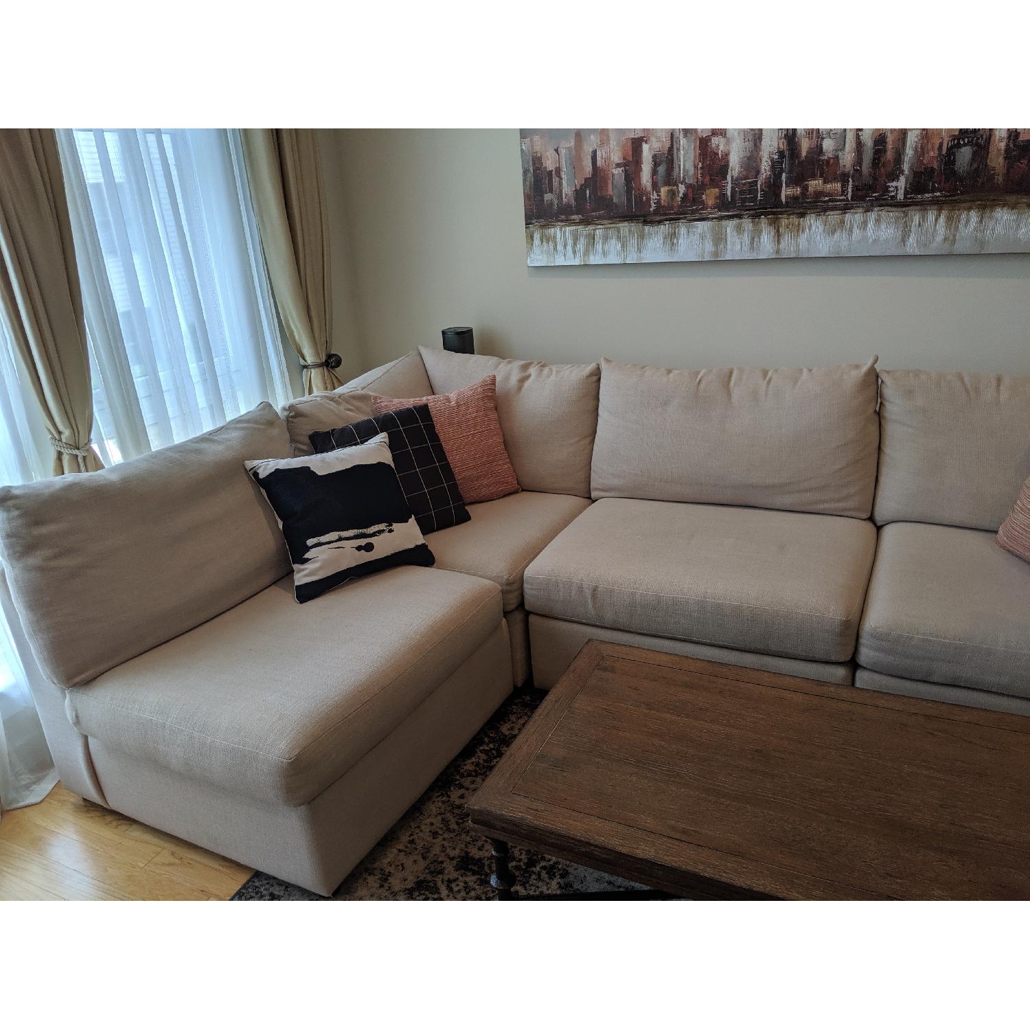 Bassett Beckham Linen Sectional Sofa - image-1