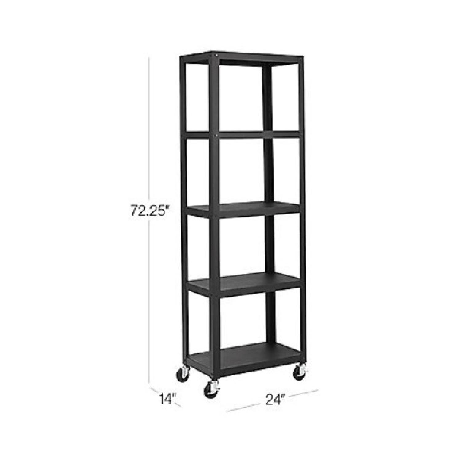 CB2 Industrial Metal 5-Shelf Rolling Bookcases - image-1