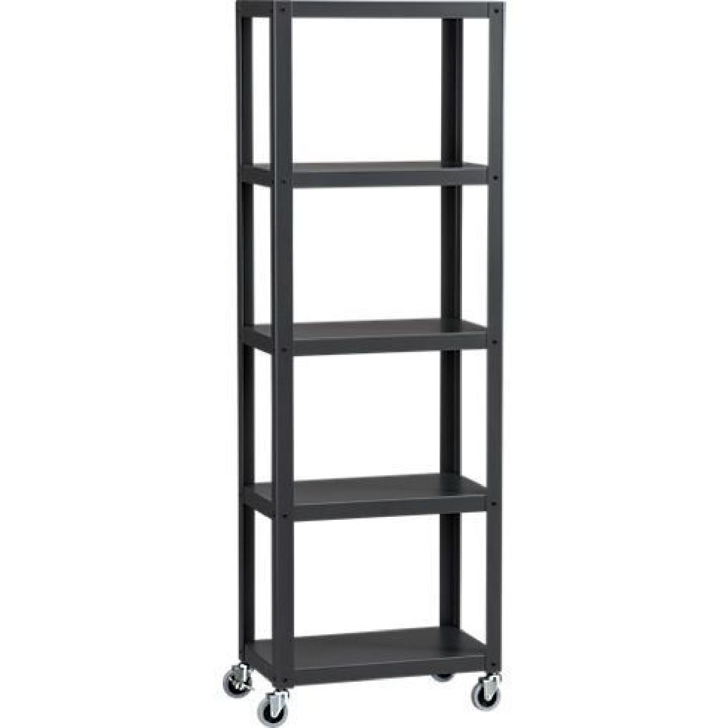 CB2 Industrial Metal 5-Shelf Rolling Bookcases - image-0