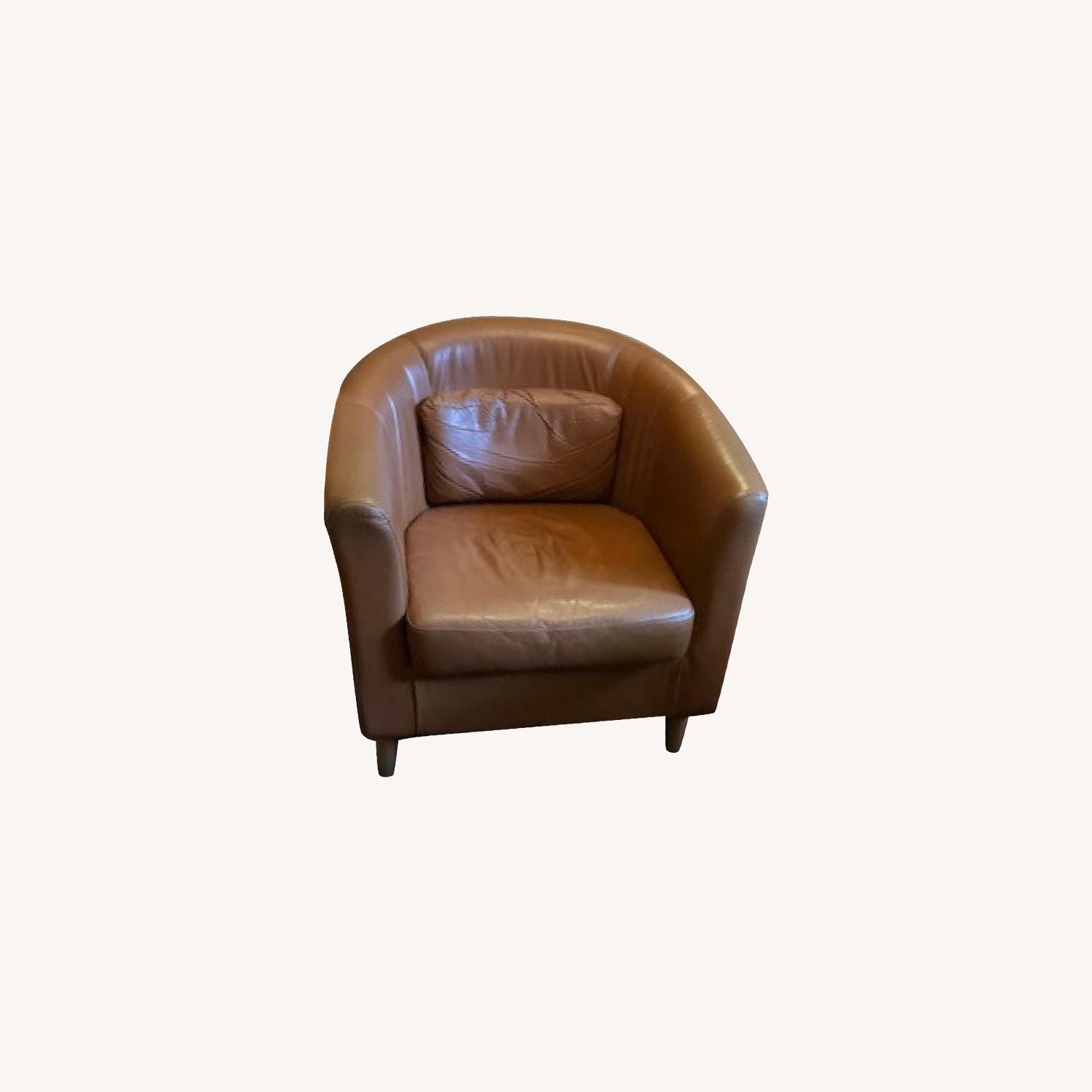 Ikea Leather Accent Chair - image-0