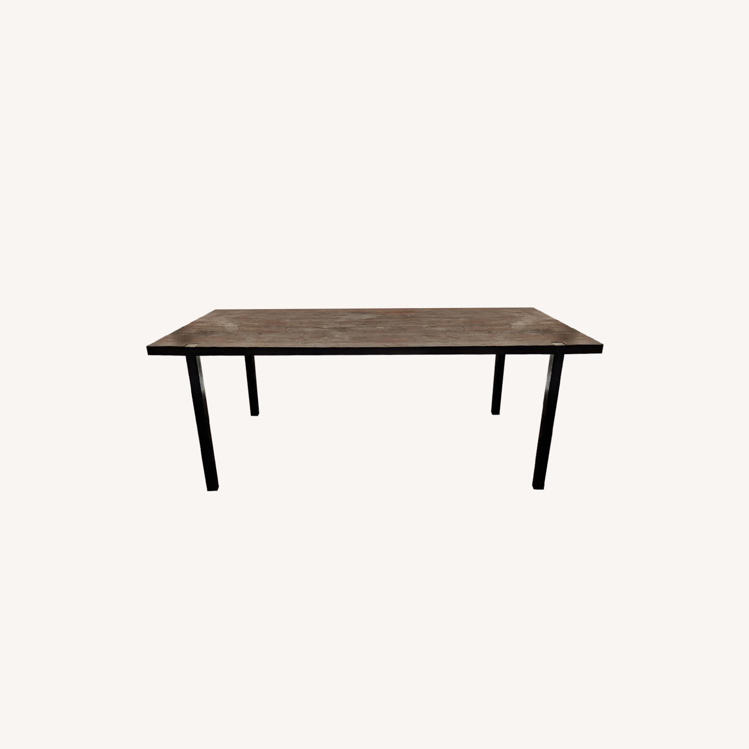 West Elm Solid Mahogany Industrial Dining Table AptDeco
