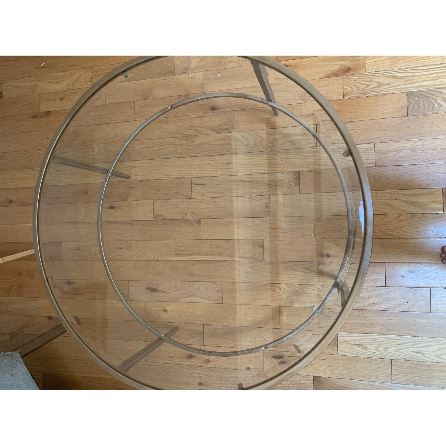 Birch Lane Heritage Round Glass & Gold Coffee Table - image-2