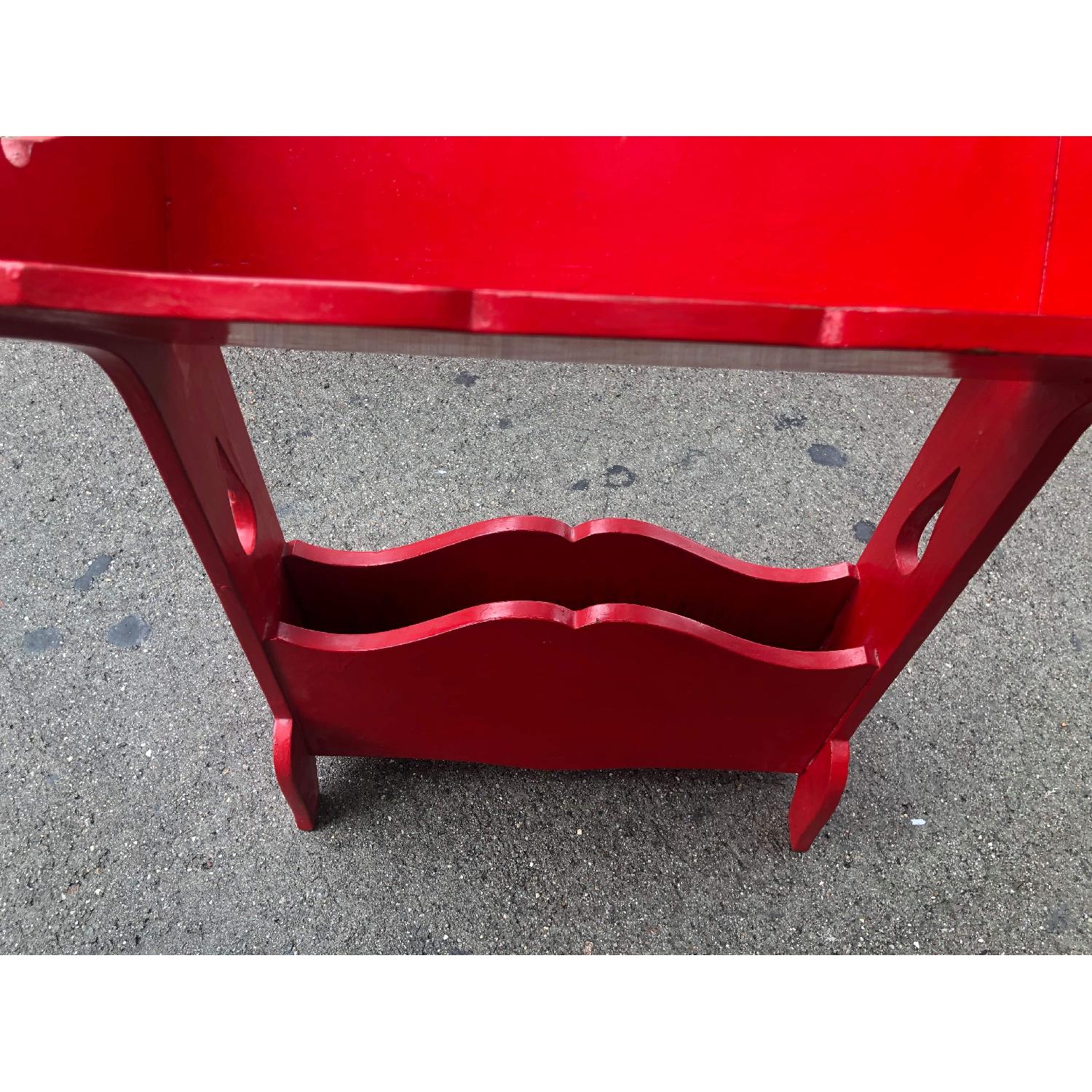 Red Magazine Racks Vintage Red Wooden Magazine Rack - AptDeco