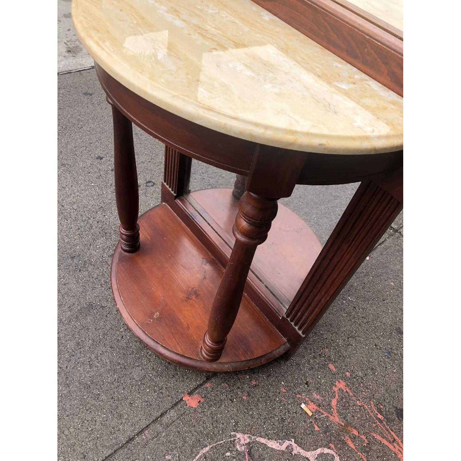 Pulaski Hall Tree w/ Mirror, Marble Table & Brass Hooks AptDeco