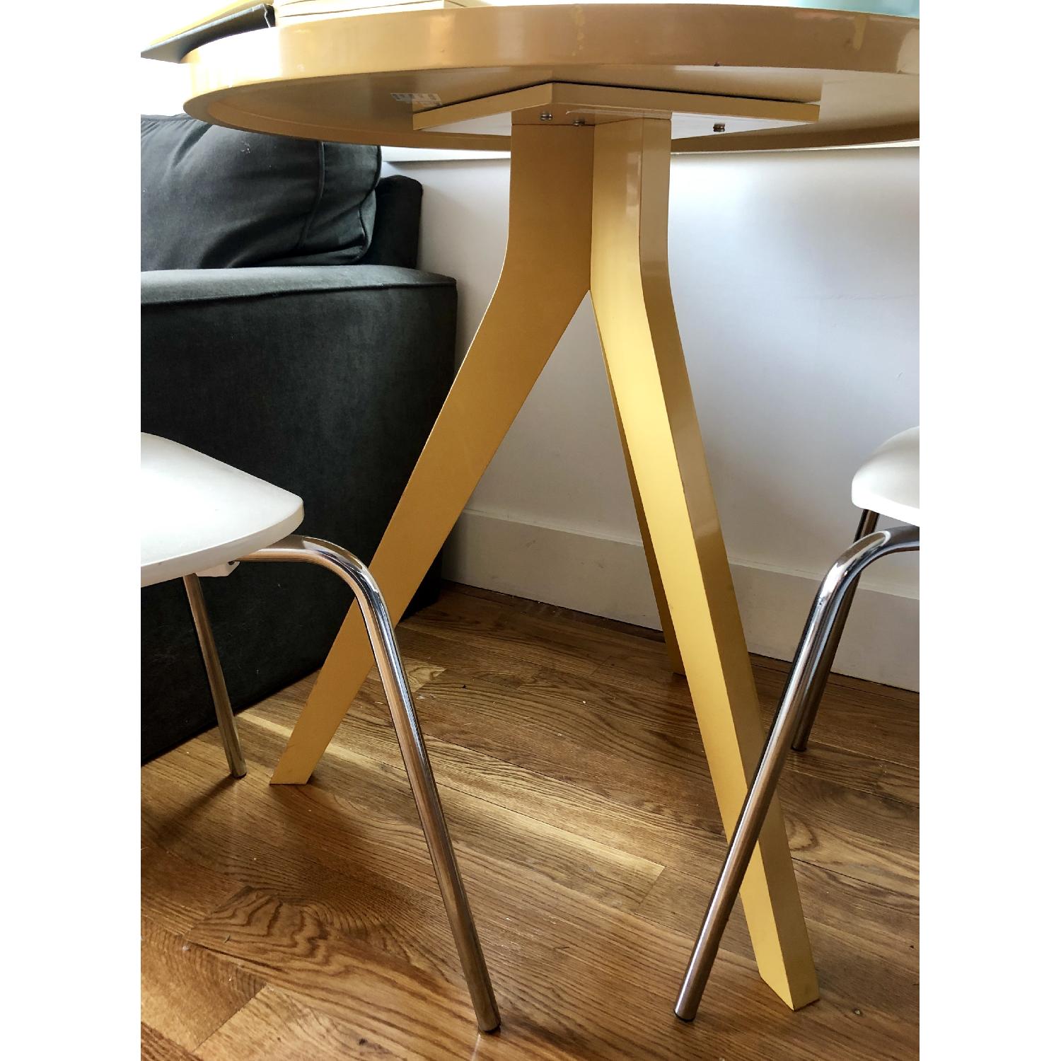 West Elm Round Tripod Table in Yellow Lacquer - image-4
