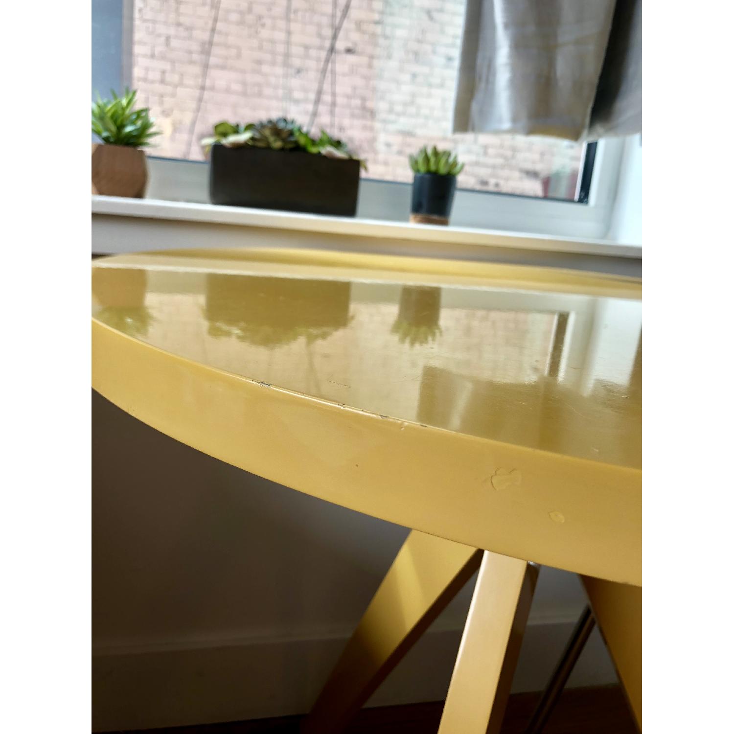 West Elm Round Tripod Table in Yellow Lacquer - image-5