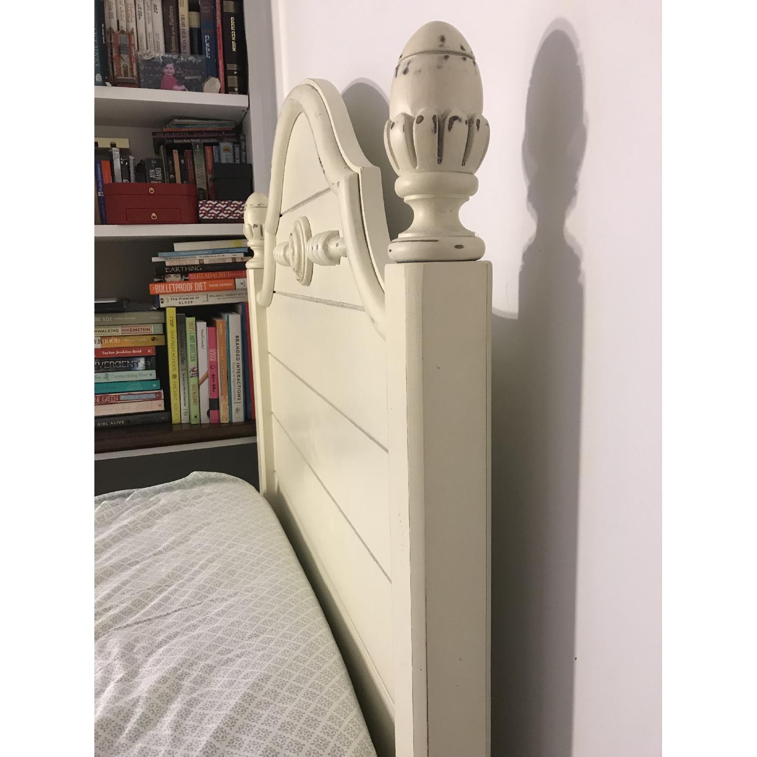 Lexington Distressed White Solid Wood Twin Bed w/ Storage - image-6