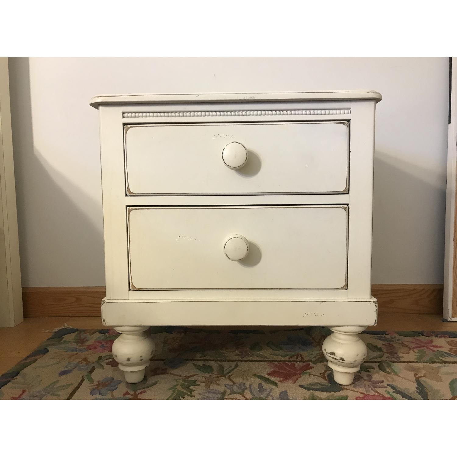 Lexington Distressed White Solid Wood 2 Drawer Nightstand - image-2