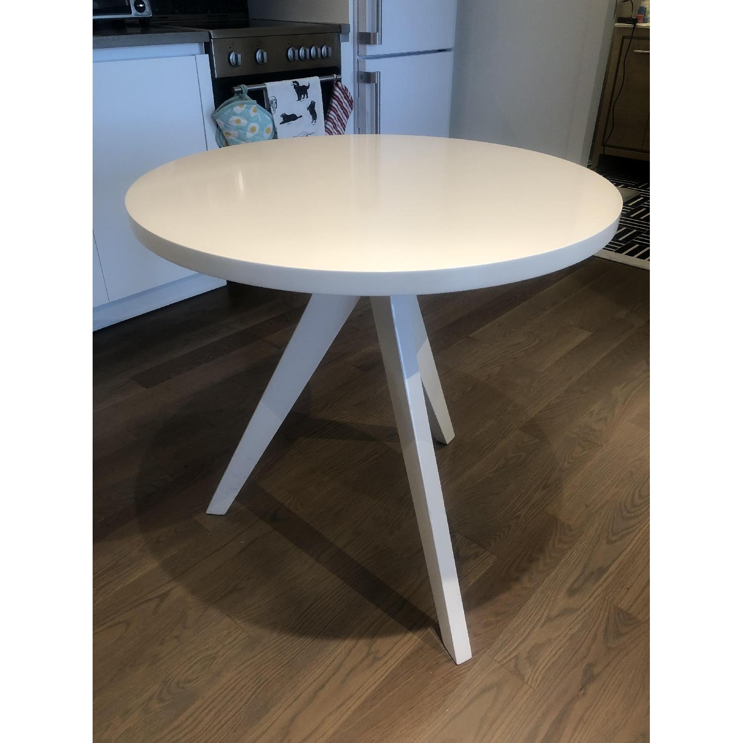 West Elm Tripod Dining Table in White Lacquer - image-2